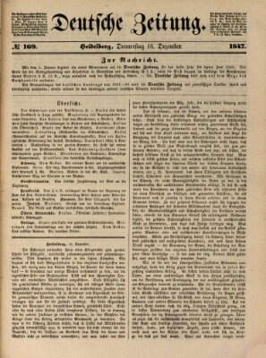 Deutsche Zeitung Donnerstag 16. Dezember 1847