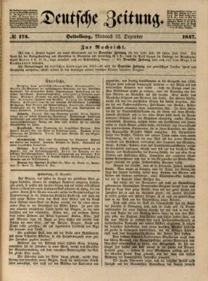 Deutsche Zeitung Mittwoch 22. Dezember 1847