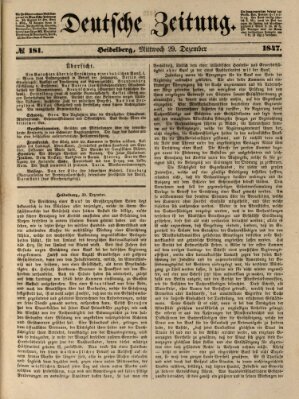 Deutsche Zeitung Mittwoch 29. Dezember 1847