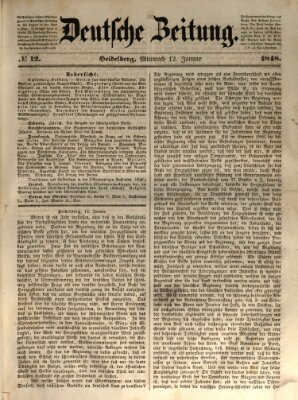 Deutsche Zeitung Mittwoch 12. Januar 1848