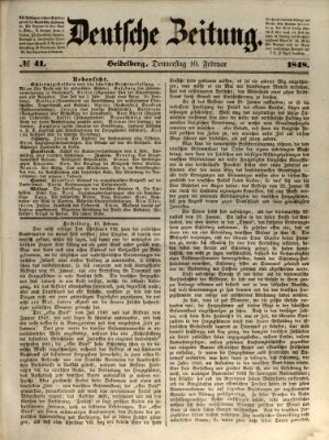 Deutsche Zeitung Donnerstag 10. Februar 1848