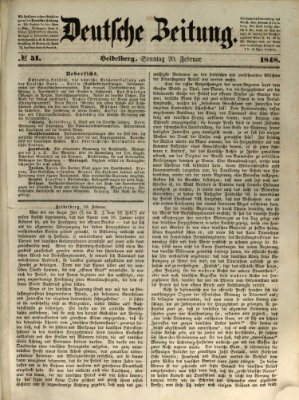 Deutsche Zeitung Sonntag 20. Februar 1848