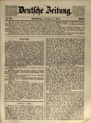 Deutsche Zeitung Dienstag 21. März 1848