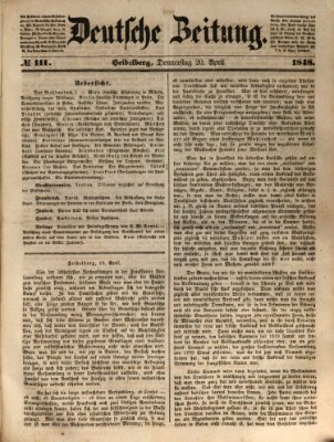 Deutsche Zeitung Donnerstag 20. April 1848