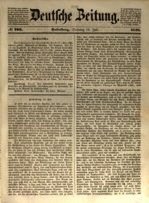 Deutsche Zeitung Sonntag 16. Juli 1848