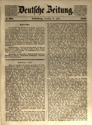 Deutsche Zeitung Dienstag 18. Juli 1848