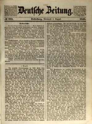 Deutsche Zeitung Mittwoch 2. August 1848