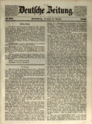 Deutsche Zeitung Dienstag 22. August 1848