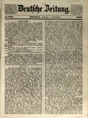 Deutsche Zeitung Freitag 1. September 1848