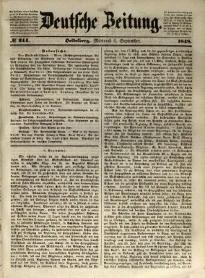 Deutsche Zeitung Mittwoch 6. September 1848