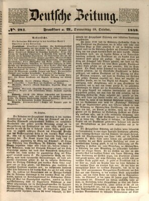 Deutsche Zeitung Donnerstag 19. Oktober 1848