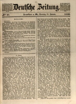 Deutsche Zeitung Sonntag 21. Januar 1849