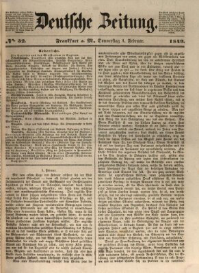 Deutsche Zeitung Donnerstag 1. Februar 1849