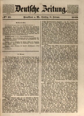 Deutsche Zeitung Samstag 10. Februar 1849