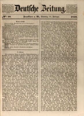 Deutsche Zeitung Sonntag 18. Februar 1849