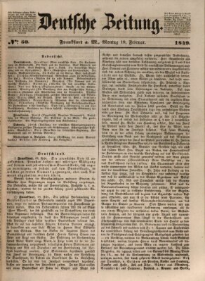 Deutsche Zeitung Montag 19. Februar 1849