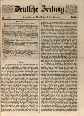 Deutsche Zeitung Mittwoch 21. Februar 1849