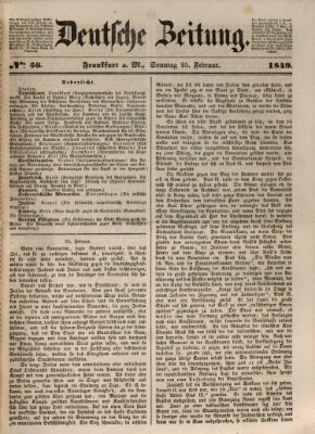 Deutsche Zeitung Sonntag 25. Februar 1849