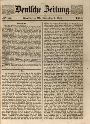 Deutsche Zeitung Donnerstag 1. März 1849