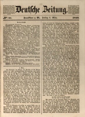 Deutsche Zeitung Freitag 2. März 1849