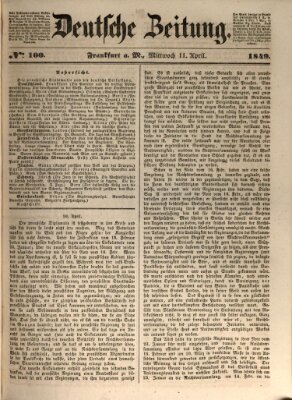 Deutsche Zeitung Mittwoch 11. April 1849