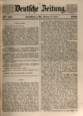 Deutsche Zeitung Freitag 13. April 1849