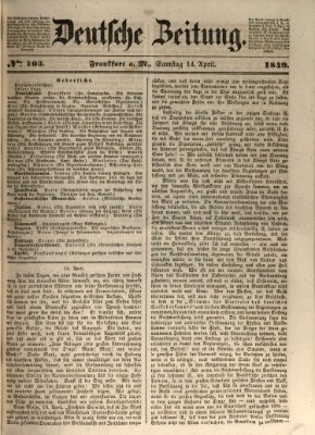 Deutsche Zeitung Samstag 14. April 1849