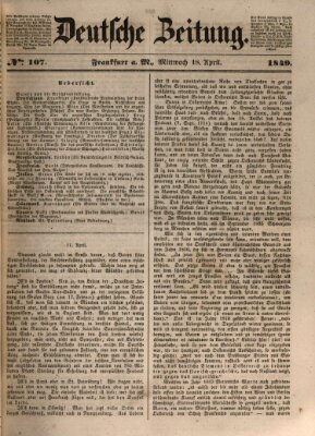 Deutsche Zeitung Mittwoch 18. April 1849