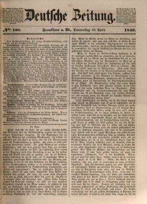 Deutsche Zeitung Donnerstag 19. April 1849