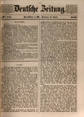 Deutsche Zeitung Sonntag 22. April 1849