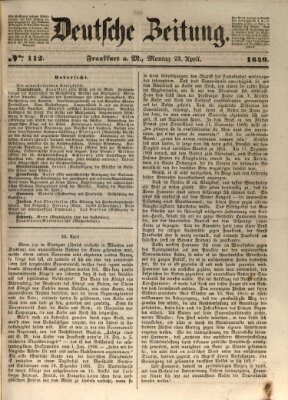 Deutsche Zeitung Montag 23. April 1849