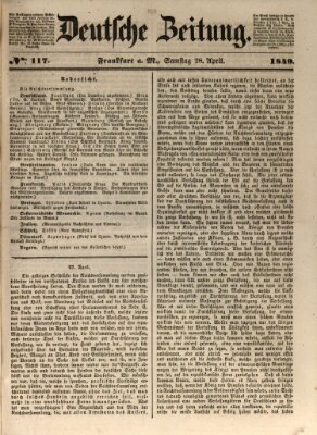 Deutsche Zeitung Samstag 28. April 1849