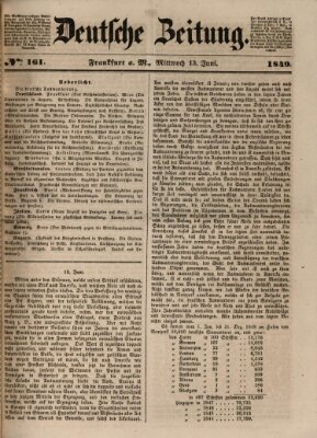 Deutsche Zeitung Mittwoch 13. Juni 1849