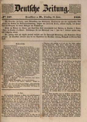 Deutsche Zeitung Dienstag 19. Juni 1849