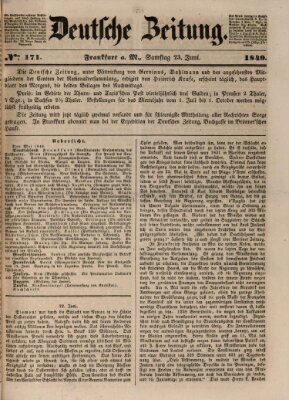 Deutsche Zeitung Samstag 23. Juni 1849