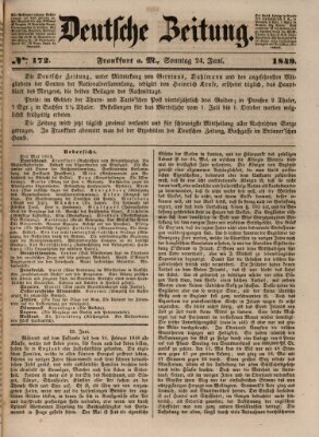 Deutsche Zeitung Sonntag 24. Juni 1849