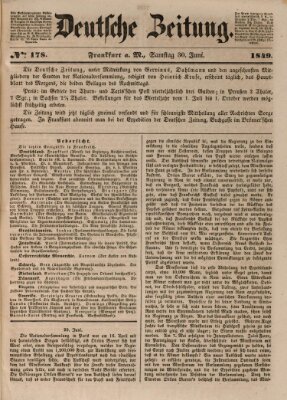 Deutsche Zeitung Samstag 30. Juni 1849