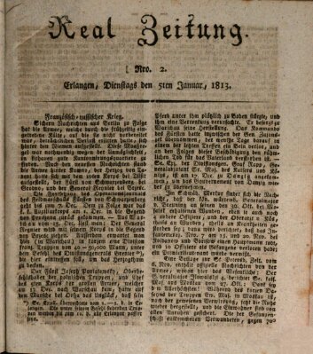 Erlanger Real-Zeitung Dienstag 5. Januar 1813