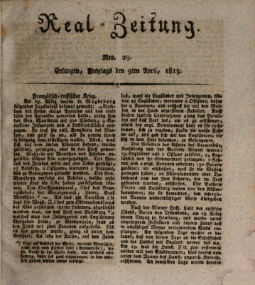 Erlanger Real-Zeitung Freitag 9. April 1813