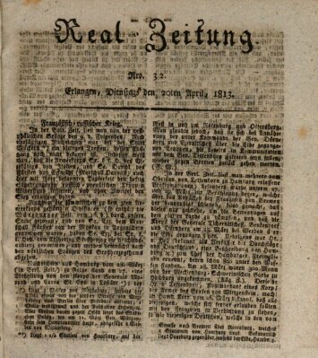 Erlanger Real-Zeitung Dienstag 20. April 1813