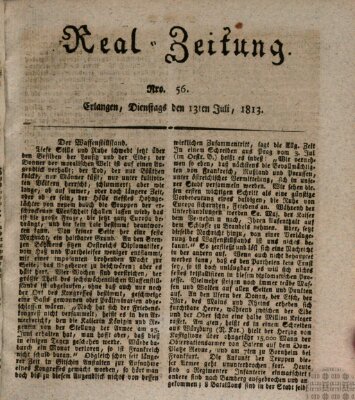 Erlanger Real-Zeitung Dienstag 13. Juli 1813