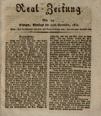 Erlanger Real-Zeitung Dienstag 23. November 1813