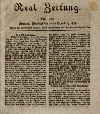 Erlanger Real-Zeitung Dienstag 14. Dezember 1813