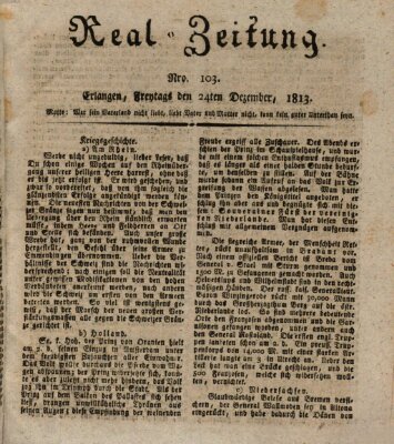 Erlanger Real-Zeitung Freitag 24. Dezember 1813