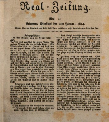 Erlanger Real-Zeitung Dienstag 4. Januar 1814