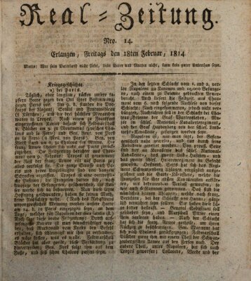 Erlanger Real-Zeitung Freitag 18. Februar 1814