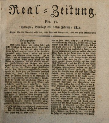 Erlanger Real-Zeitung Dienstag 22. Februar 1814