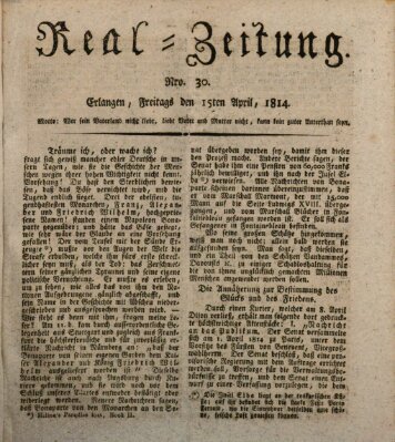 Erlanger Real-Zeitung Freitag 15. April 1814