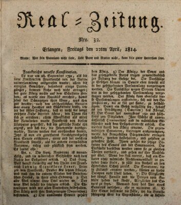 Erlanger Real-Zeitung Freitag 22. April 1814