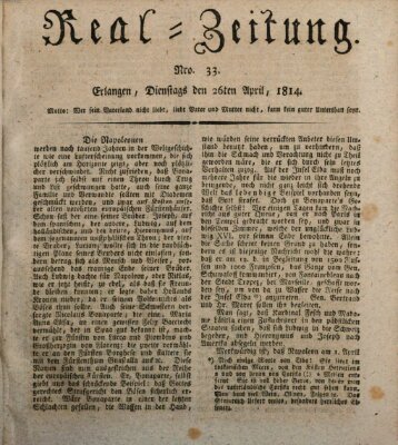 Erlanger Real-Zeitung Dienstag 26. April 1814